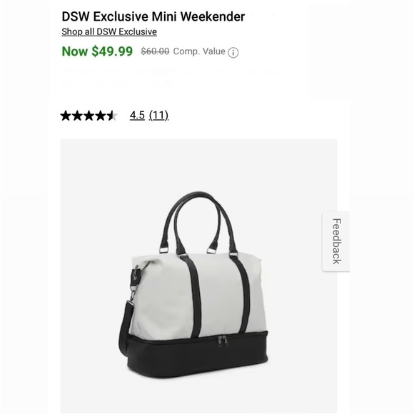NWT DSW Exclusive Mini Weekender in Black & White - Picture 12 of 16